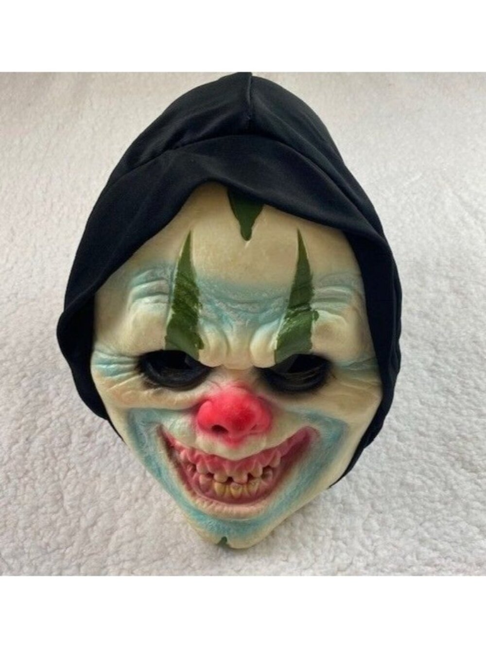 Scary Halloween Clown Mask Latex Hooded Killer Clown Fits Adult Large